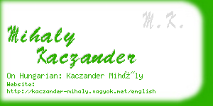 mihaly kaczander business card